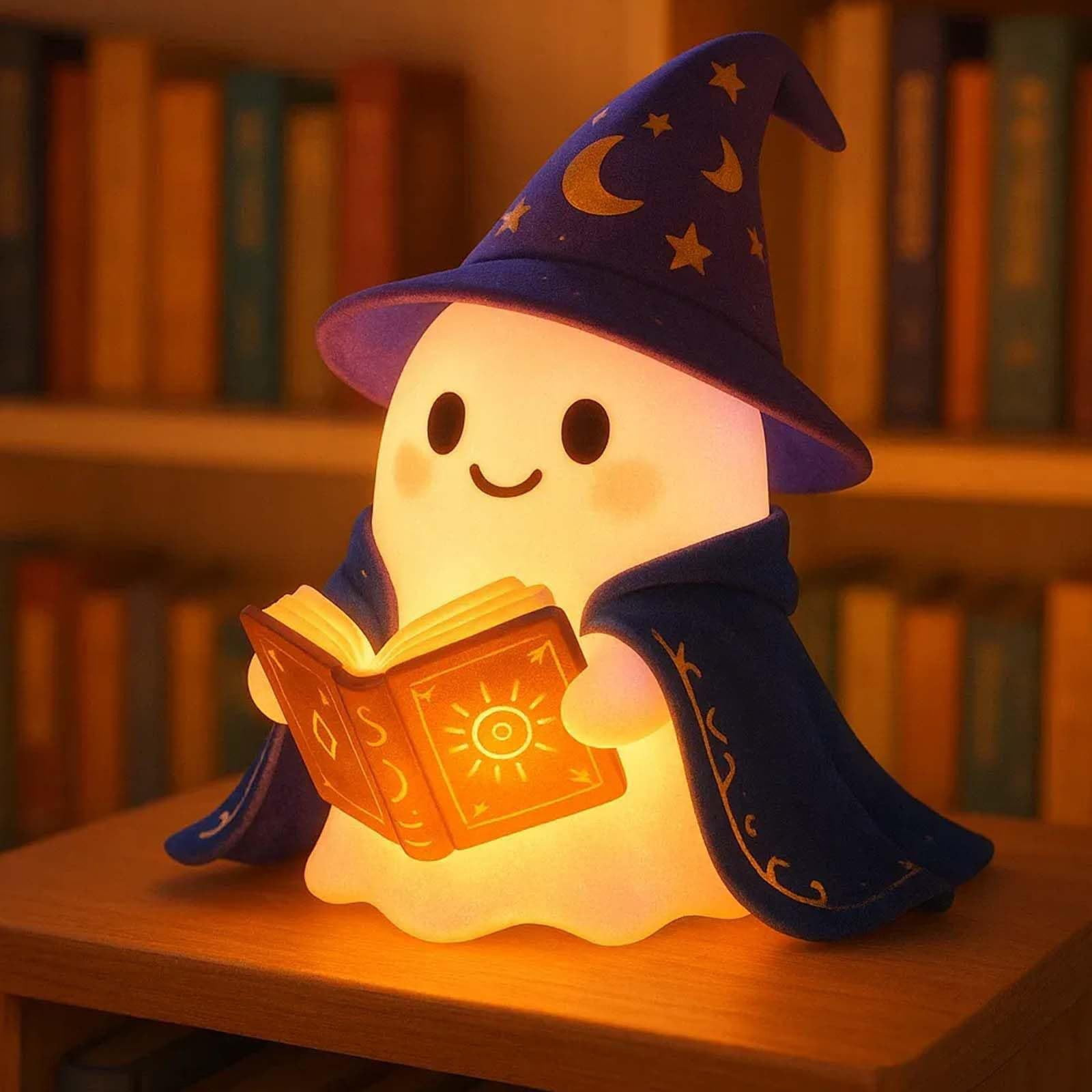Niedliche Geister Leselampe, 3D-LED-Statue