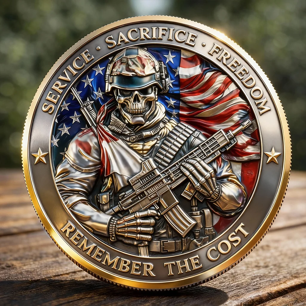 🏆Flash Sale 60% OFF - Stand for the Flag Kneel for the Fallen Veteran Memorial Challenge Coin