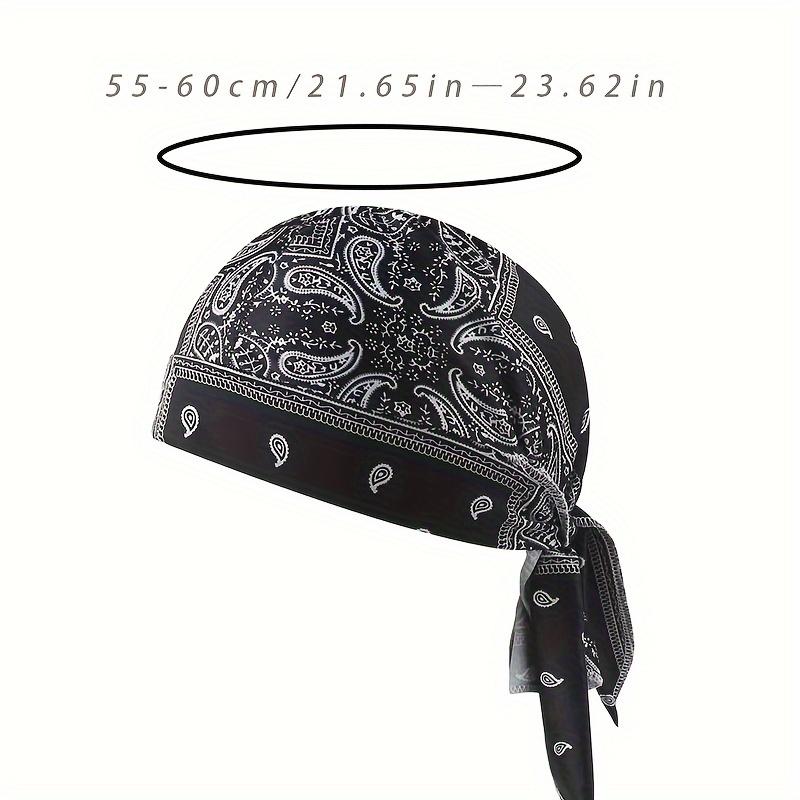 5 PCS Paisley Bandana Durags Set | Adjustable Tie-Back Head Wrap for Men & Women | Breathable Biker Pirate Hat | Quick-Dry Helmet Liner for Sports