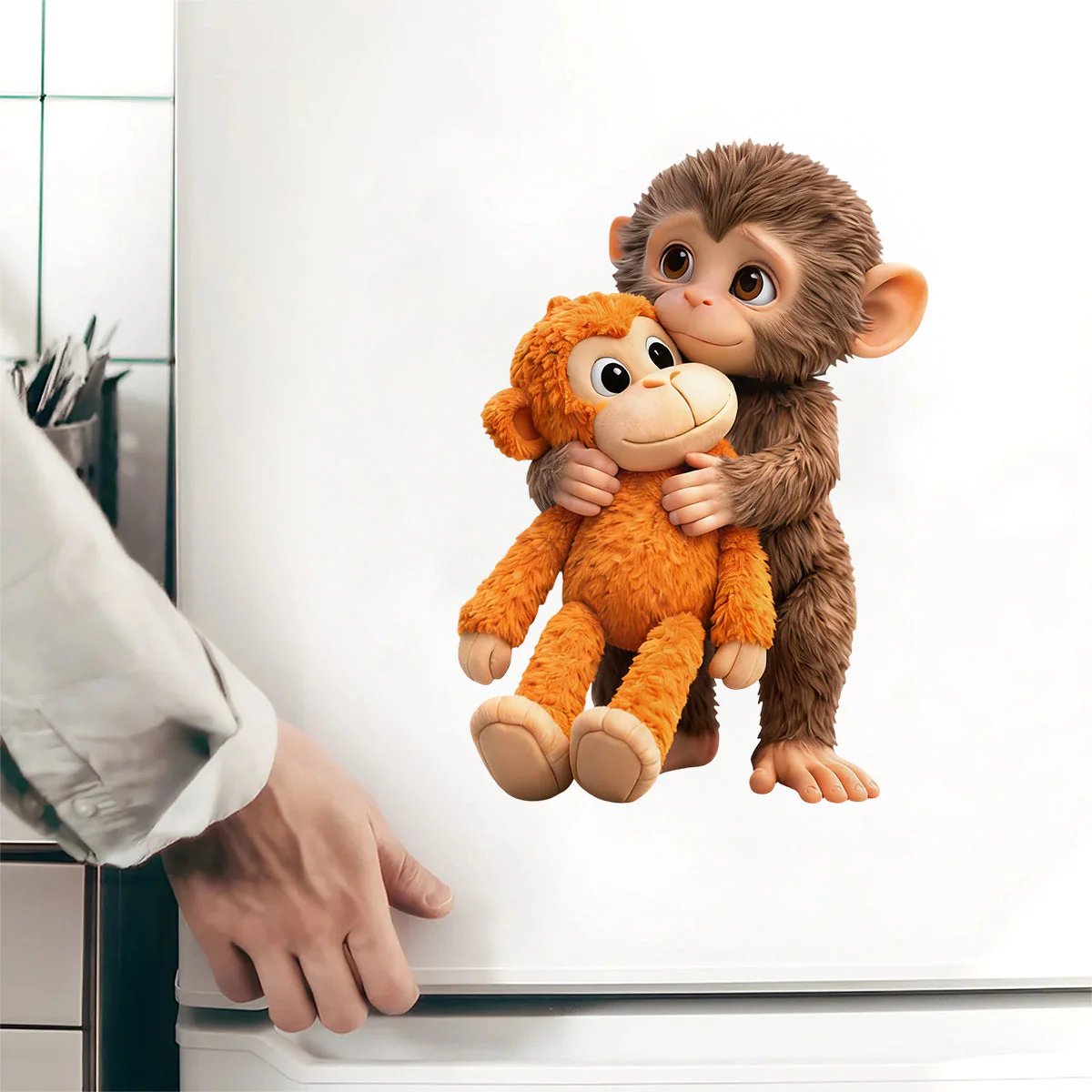 🐵💕Monkey Punch Car Window Decal Sticker - Emotional Gift for Animal Lovers, Family, Friends, Loved Ones🎁