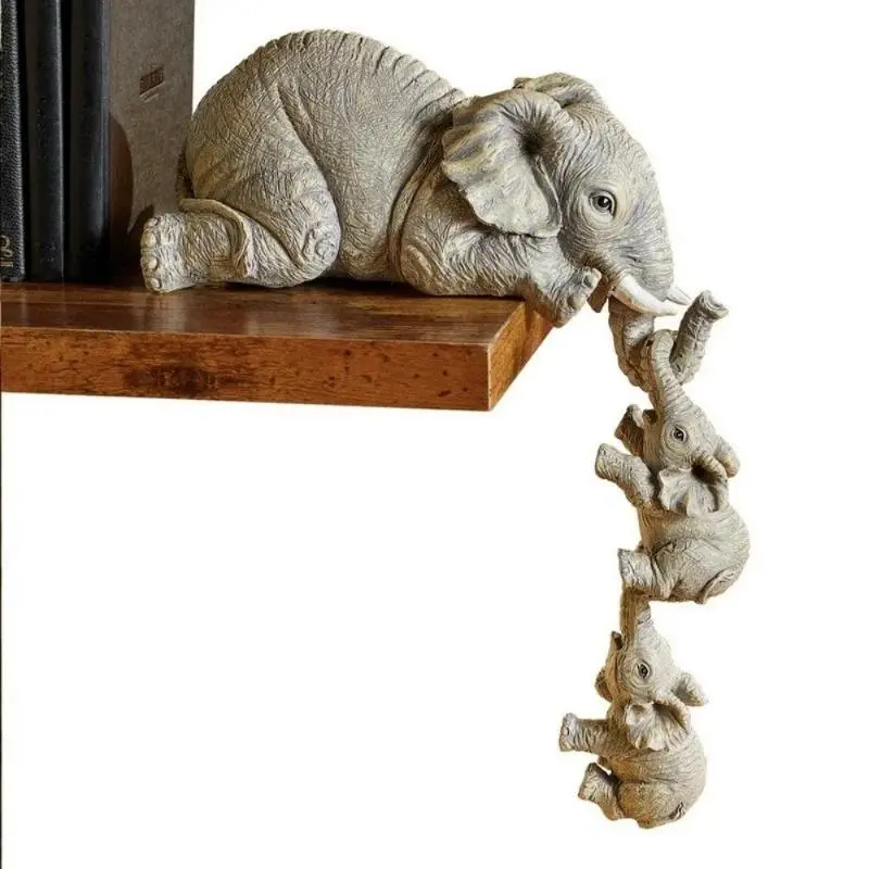 🔥Cute Elephant Hug Baby Resin Figurine Set