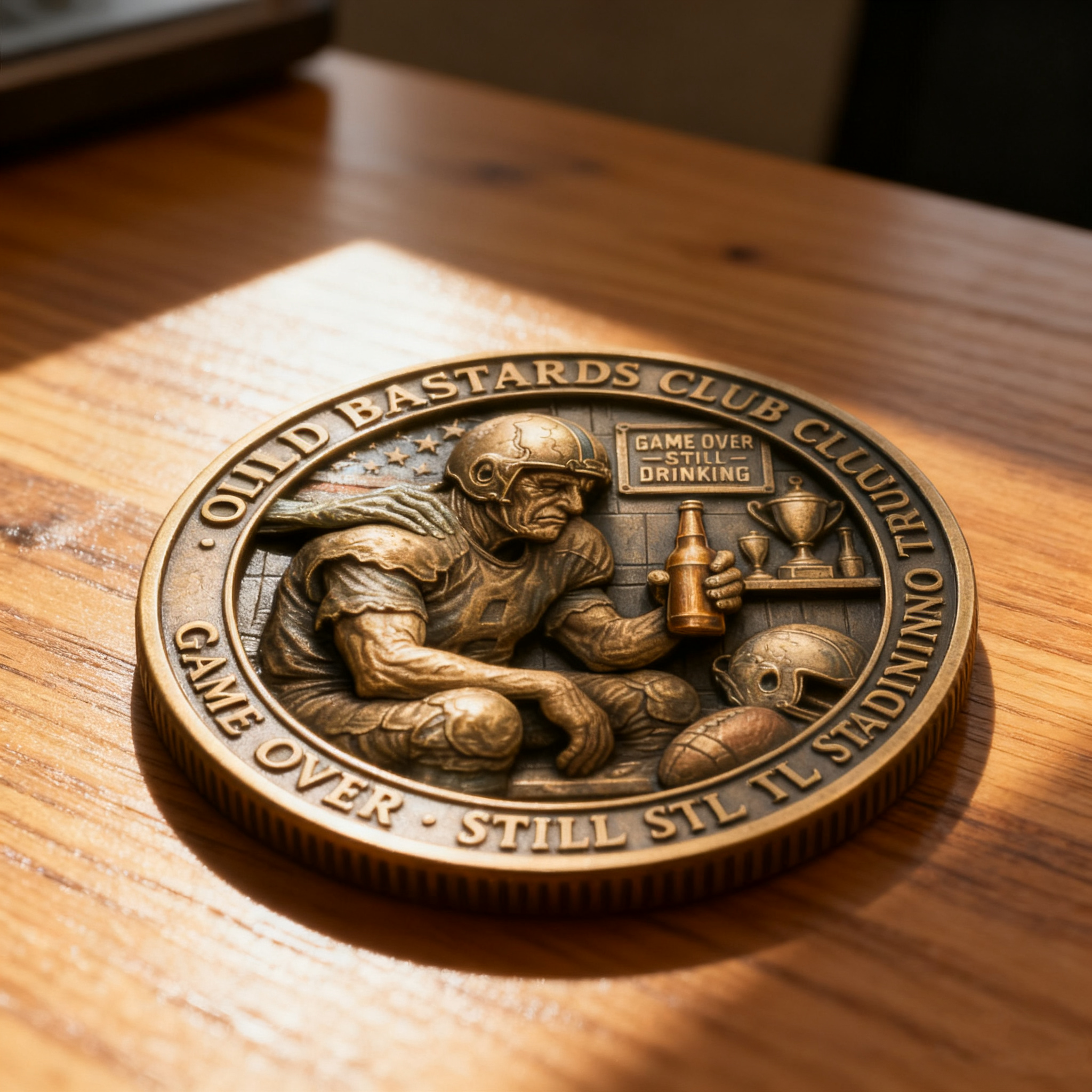 🏈 “Play Hard, Hit Harder” — The Football Legend Coin with Attitude