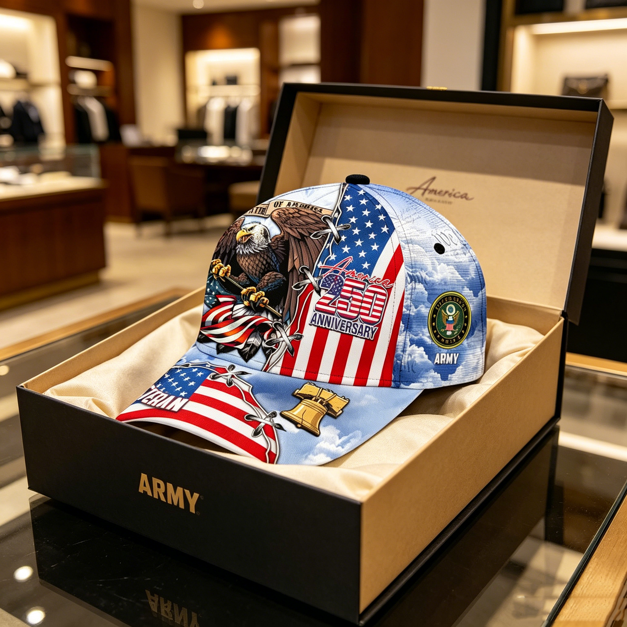 Premium America 250th Anniversary US Veterans Baseball Hats Gifts For U.S. Veterans, Gifts For Independence Day, Veterans Day.（ BUY 2 FREE SHIPPING)