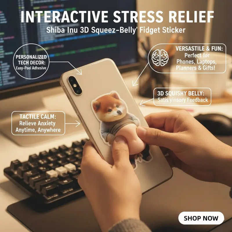 🔥Last Day Sale 49% OFF-6Pcs 3D Dog & Cat Belly Mochi Squishy Stickers, Stress Relief Fidget