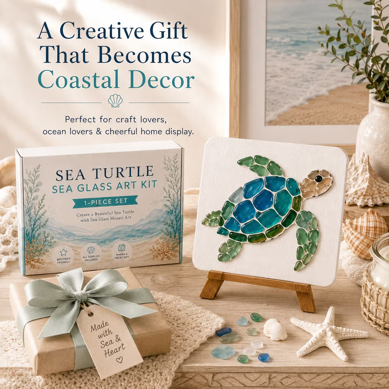 DIY Sea Glass Mosaic Craft Kit-BUY 2 FREE SHIPPING