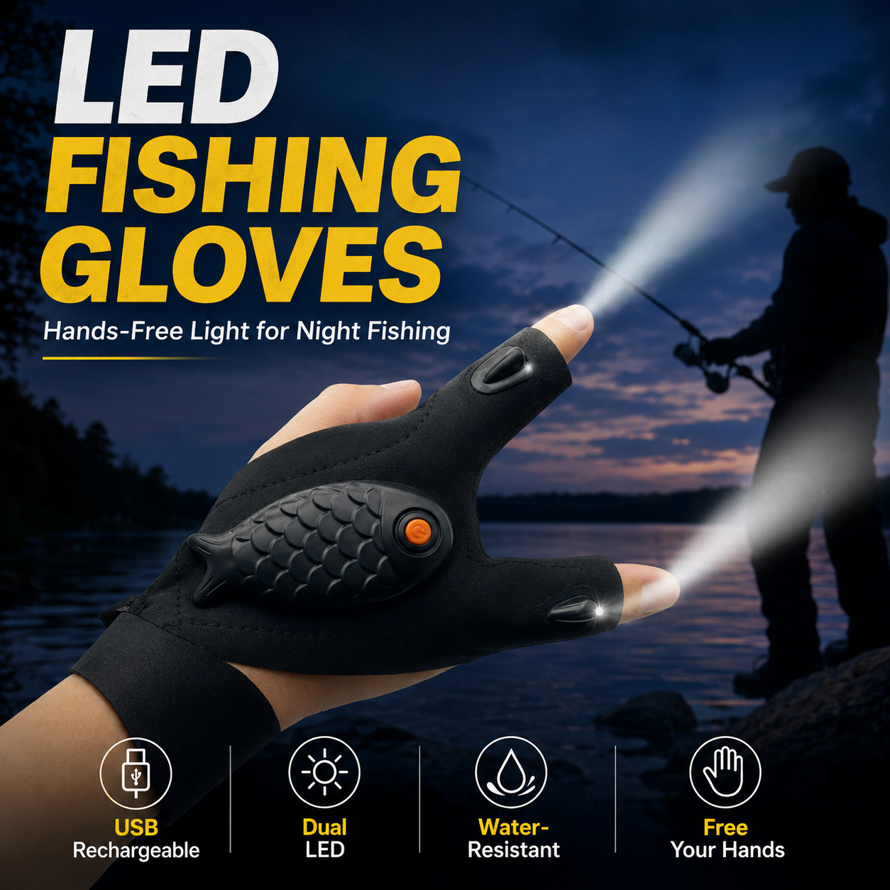 🔥Last Day Hot Sale 60% OFF🧤LED Flashlight Fishing Gloves🎁Buy More Save More