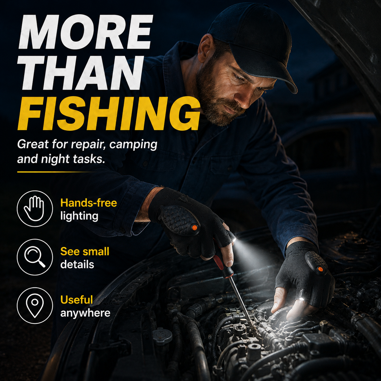 🔥Last Day Hot Sale 60% OFF🧤LED Flashlight Fishing Gloves🎁Buy More Save More