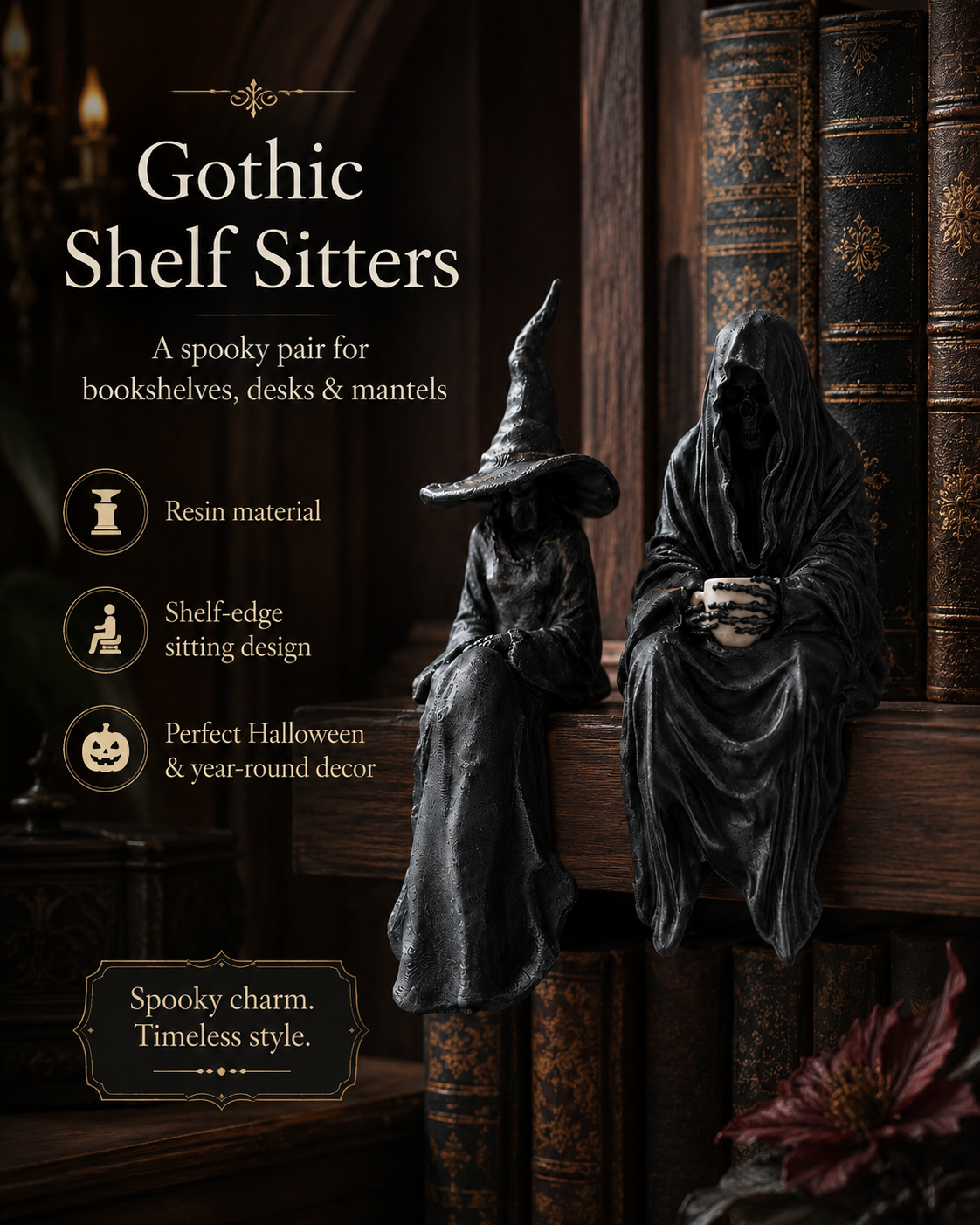 🔥Last Day 49% OFF - The Creepiest Little Shelf Sitter For Halloween 🎃🖤