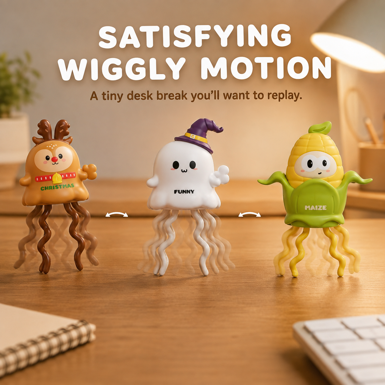 Mini Wind-Up Holiday Dancing Toy – Battery-Free Wiggling Desk Toy in 5 Festive Styles
