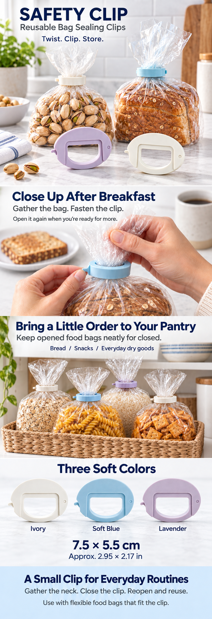 🔥 Small Clip, Big Convenience — Reusable Food Bag Sealing Clips for a Tidier Kitchen! ( FREE SHIPPING)