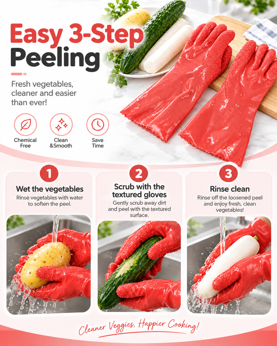 Magic Vegetable Peeling Gloves – Fast, Easy & Mess-Free (FREE SHIPPING)
