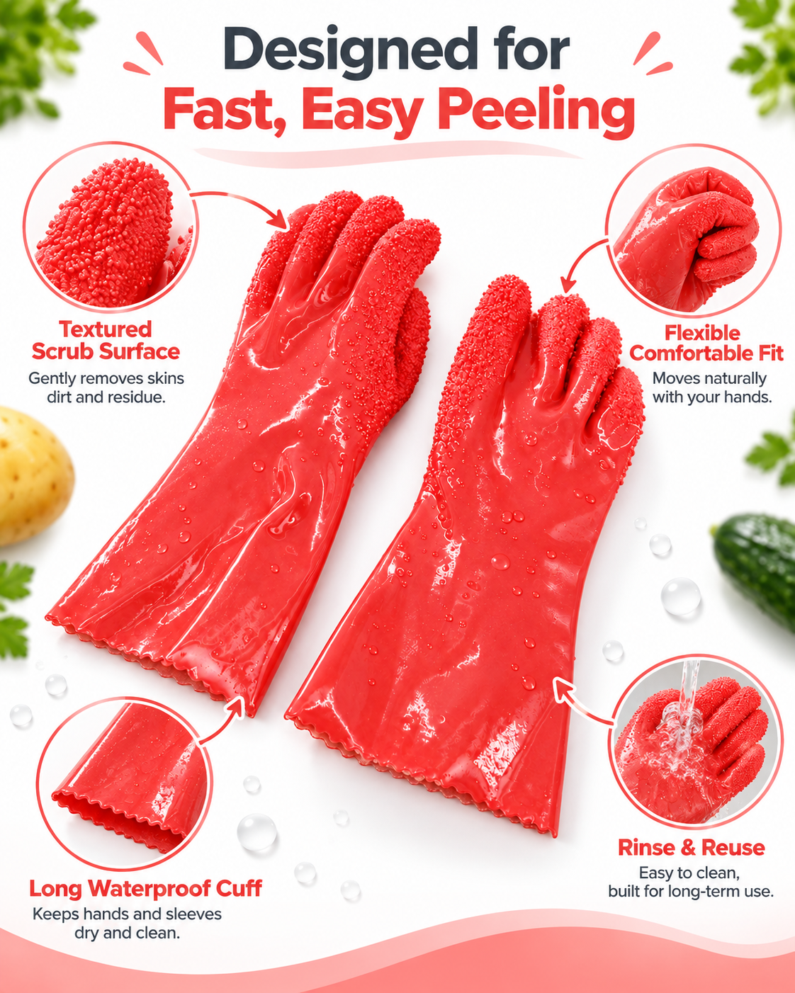 Magic Vegetable Peeling Gloves – Fast, Easy & Mess-Free (FREE SHIPPING)
