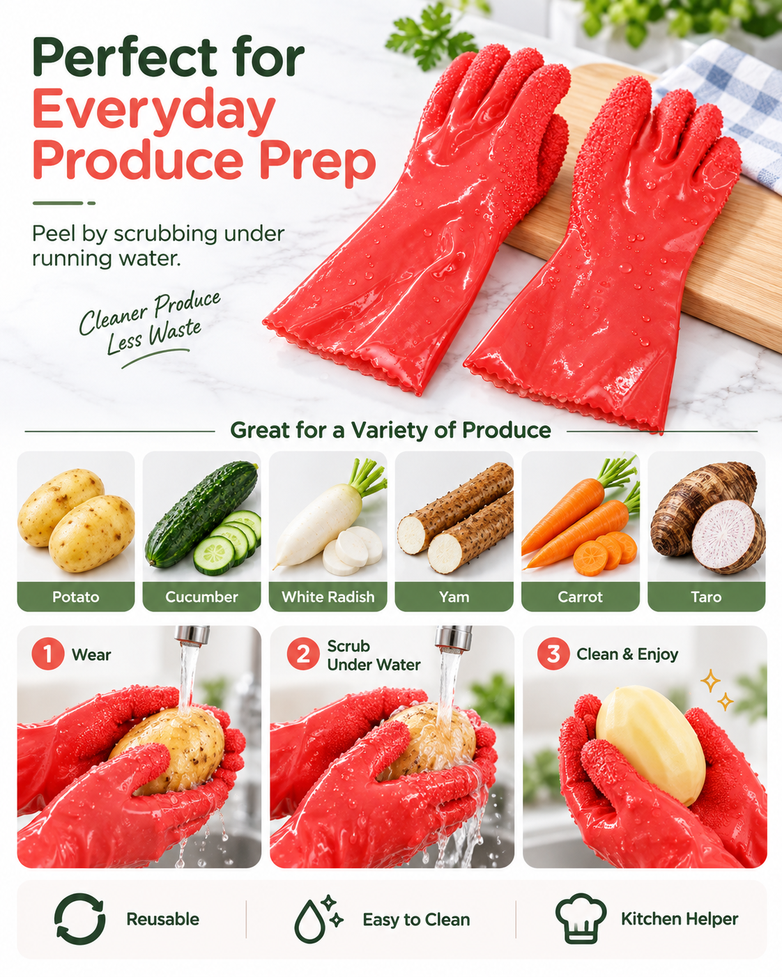 Magic Vegetable Peeling Gloves – Fast, Easy & Mess-Free (FREE SHIPPING)