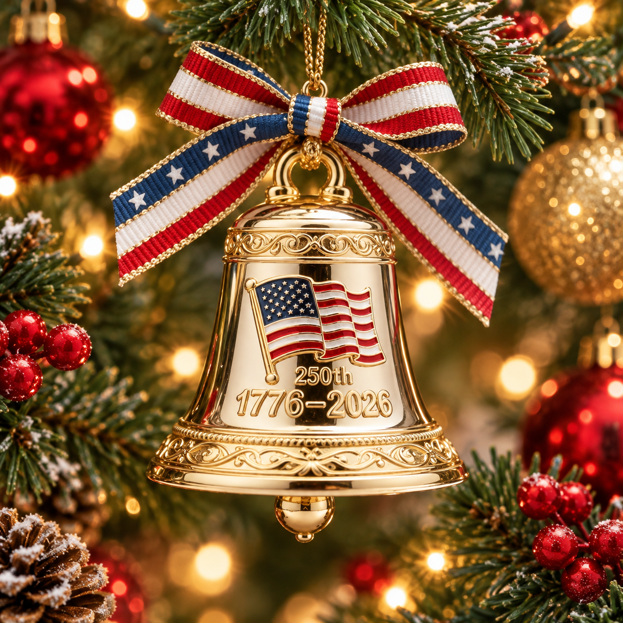 🔥Last Day 49% OFF -🌟Proudly made in Texas, USA🔔United States 250th Anniversary Bell Ornament