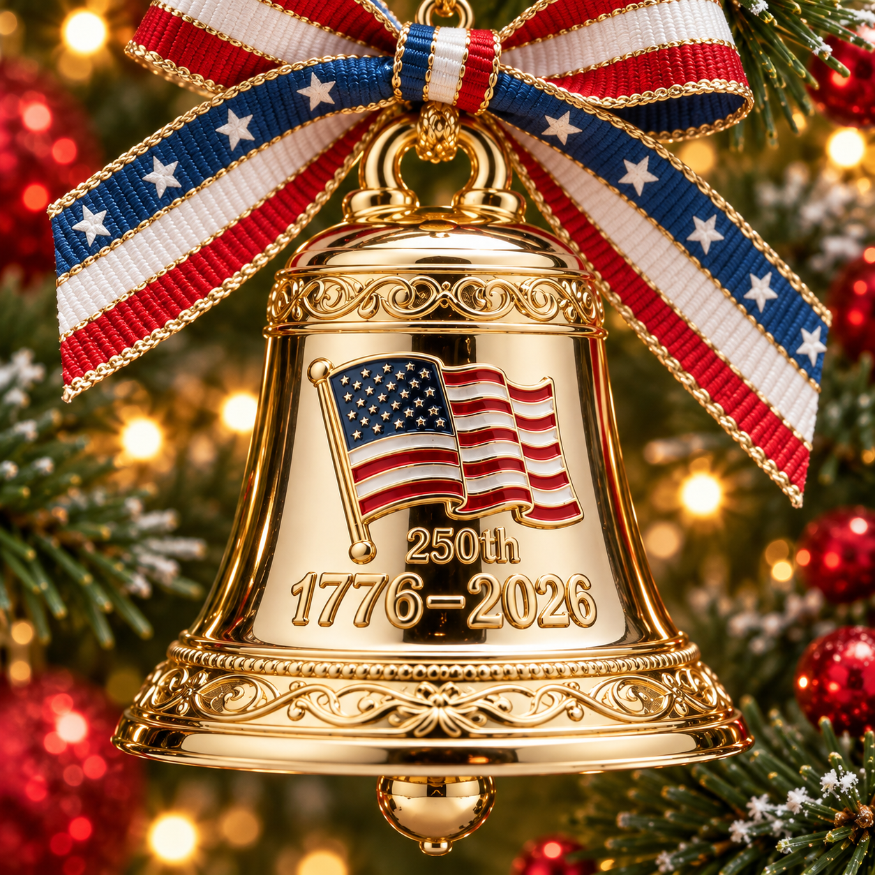 🔥Last Day 49% OFF -🌟Proudly made in Texas, USA🔔United States 250th Anniversary Bell Ornament