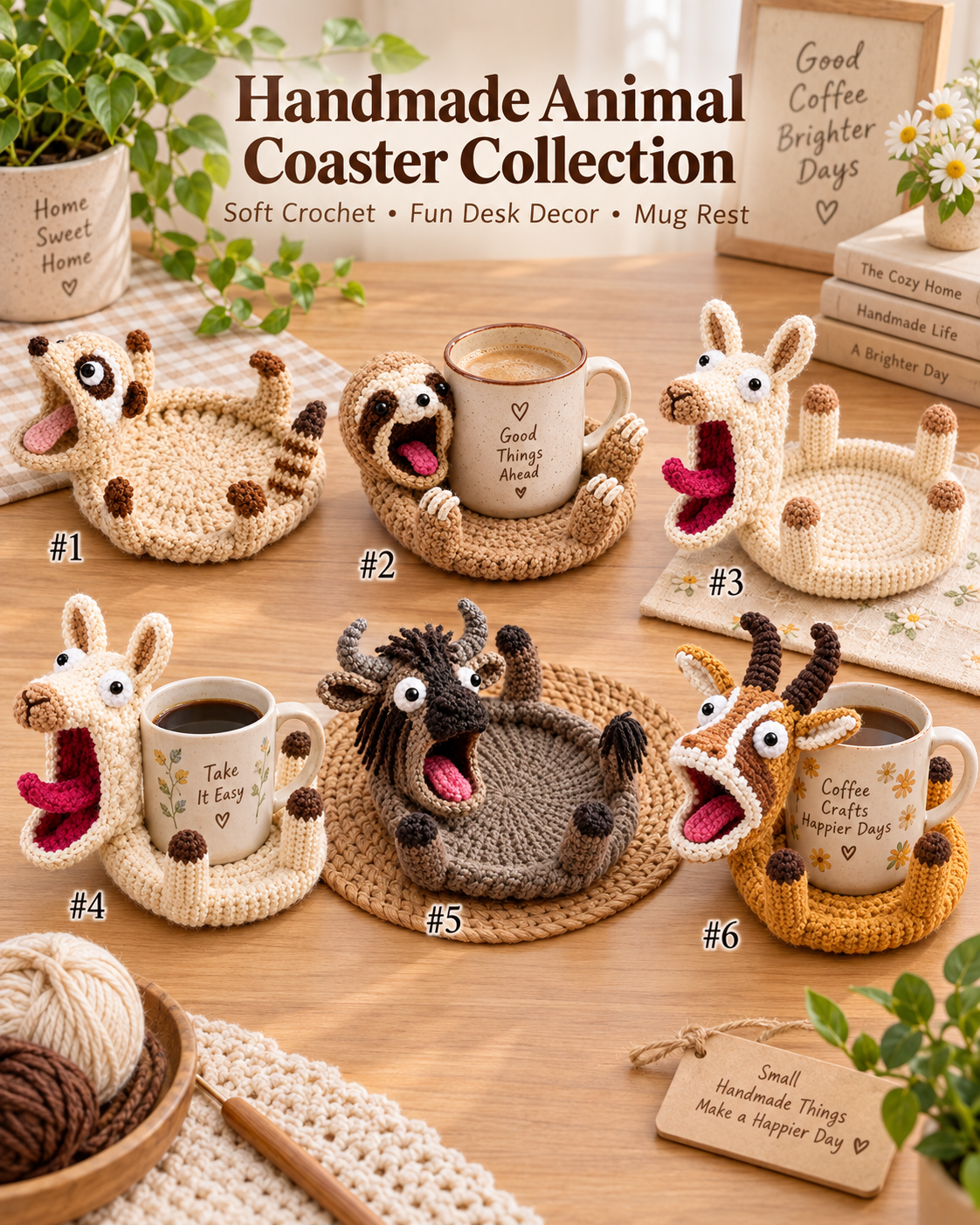 🐿️Hand-Crocheted Funny Squirrel Coaster