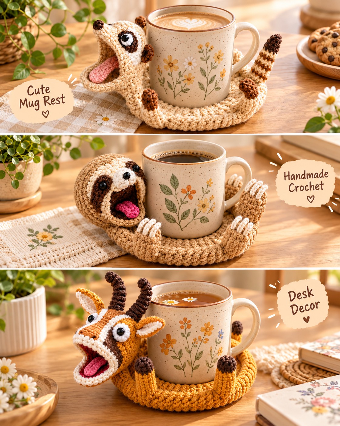 🐿️Hand-Crocheted Funny Squirrel Coaster