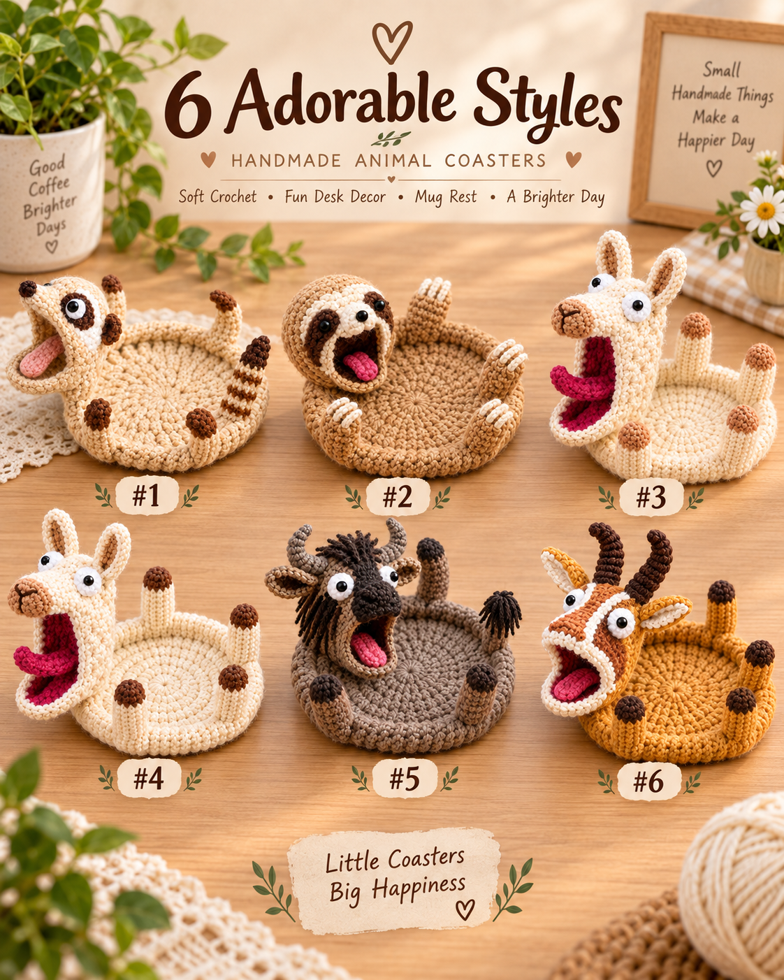 🐿️Hand-Crocheted Funny Squirrel Coaster