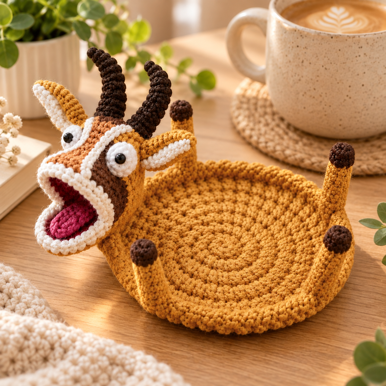 🐿️Hand-Crocheted Funny Squirrel Coaster