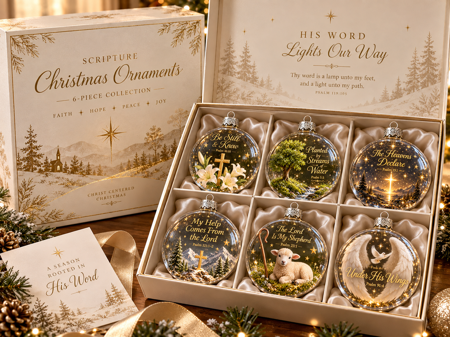 🙏 Psalms Scripture Christmas Ornament – A Beautiful Reminder of Faith 🎄✨