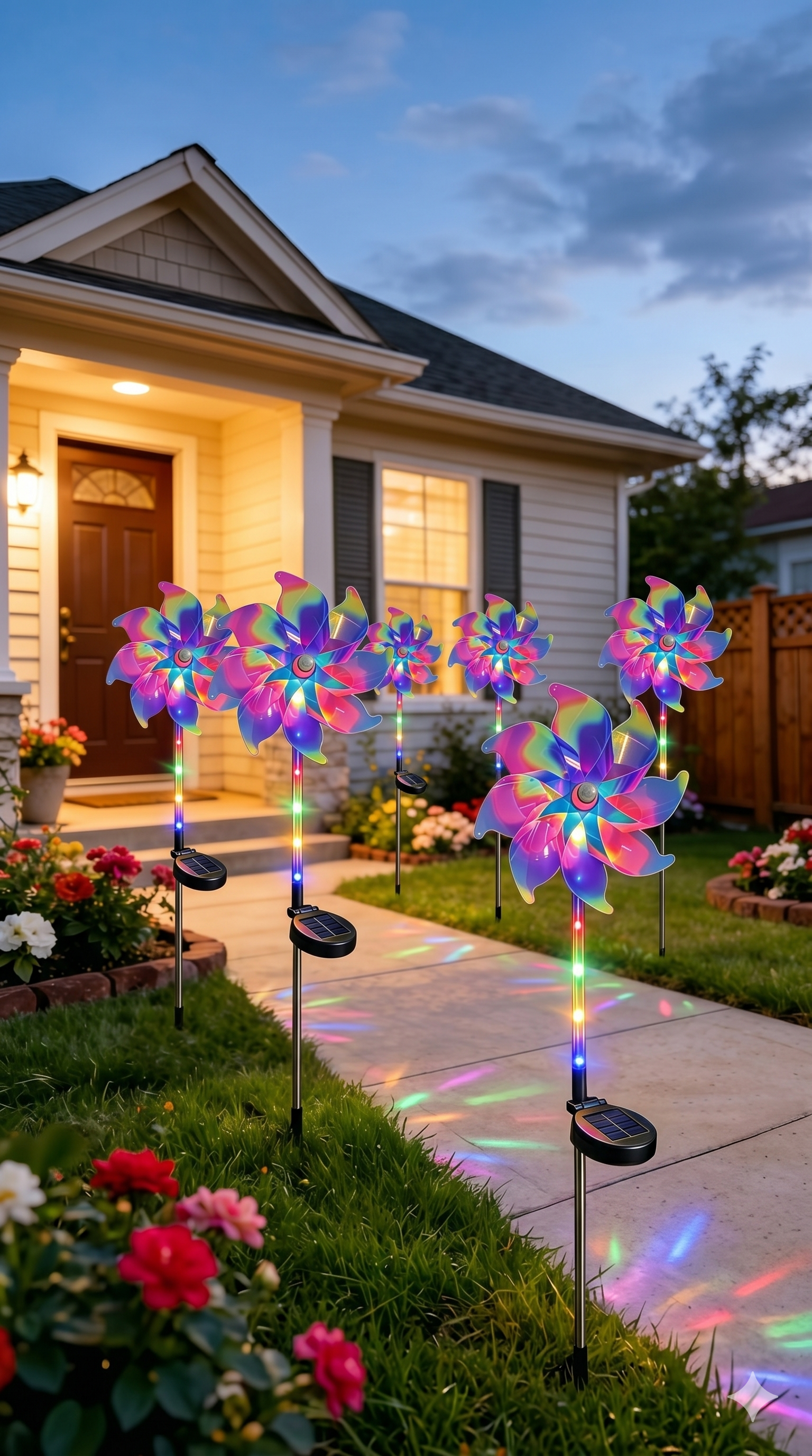 ✨Viral Hit Alert! Magical Holographic Rainbow Solar Pinwheel Lights to Bring Fairy Tales to Your Yard!🏡✨