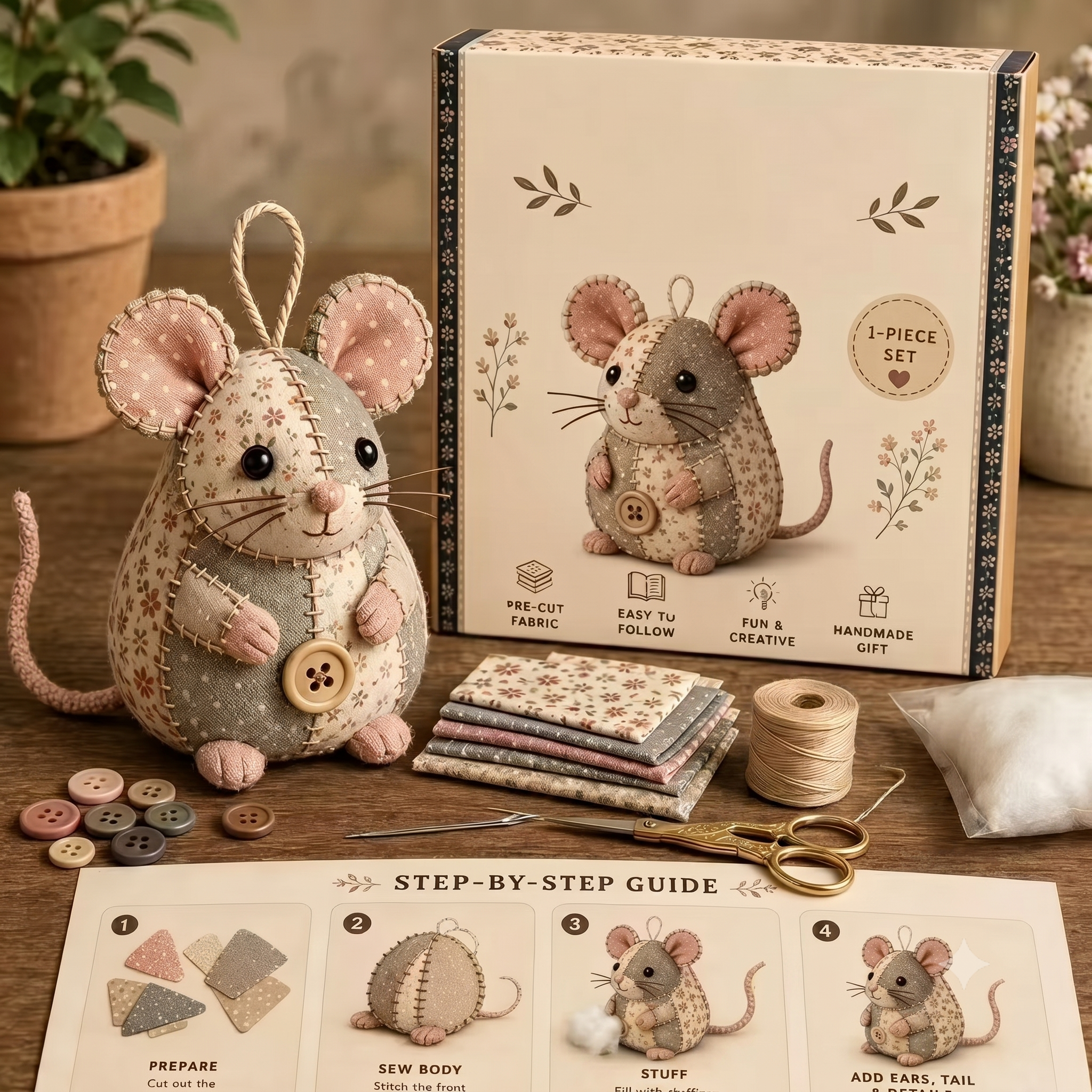 🔥2026 Hot Sale - 🐭🧵 Patchwork Mouse DIY Kit （BUY 2 FREE SHIPPING)