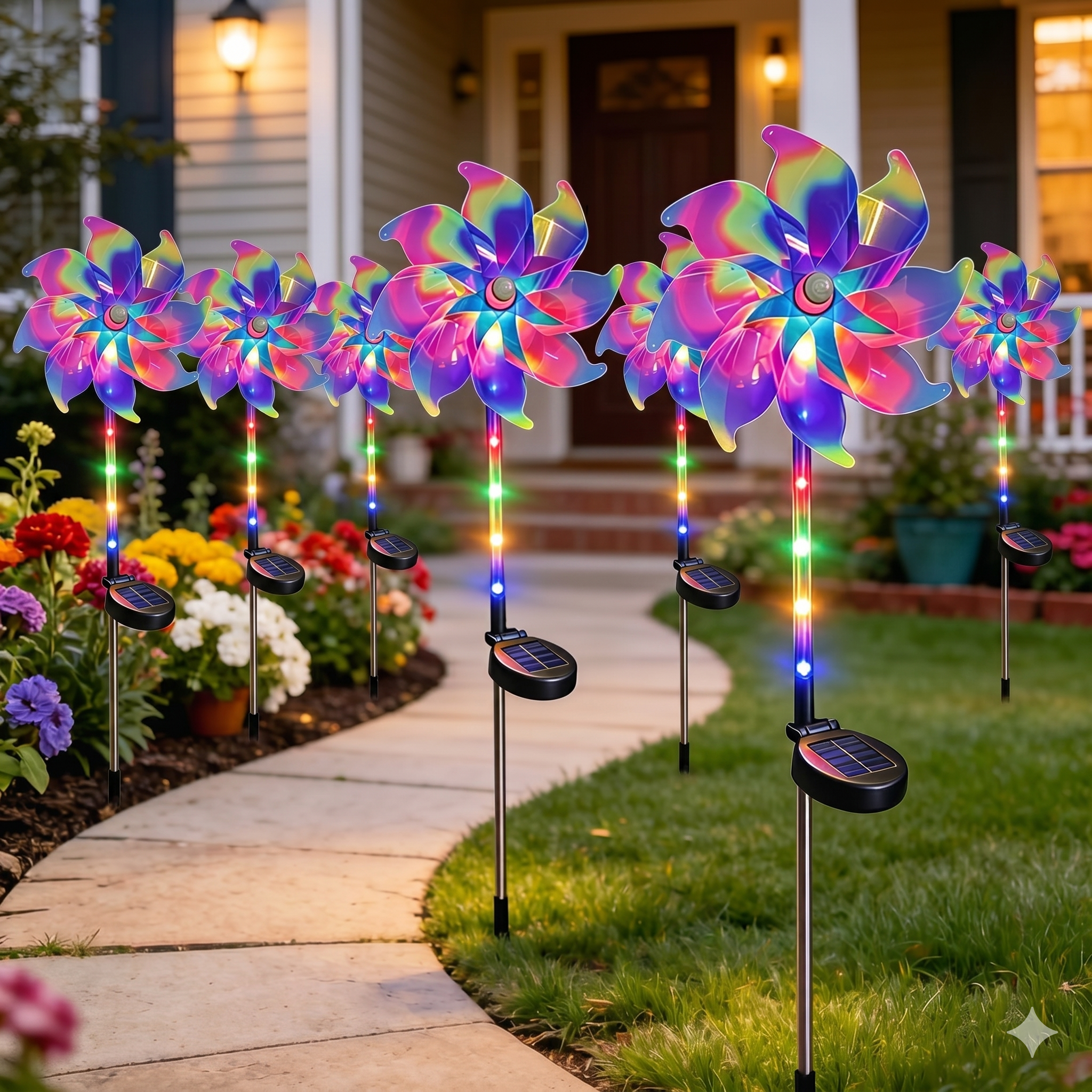 ✨Viral Hit Alert! Magical Holographic Rainbow Solar Pinwheel Lights to Bring Fairy Tales to Your Yard!🏡✨