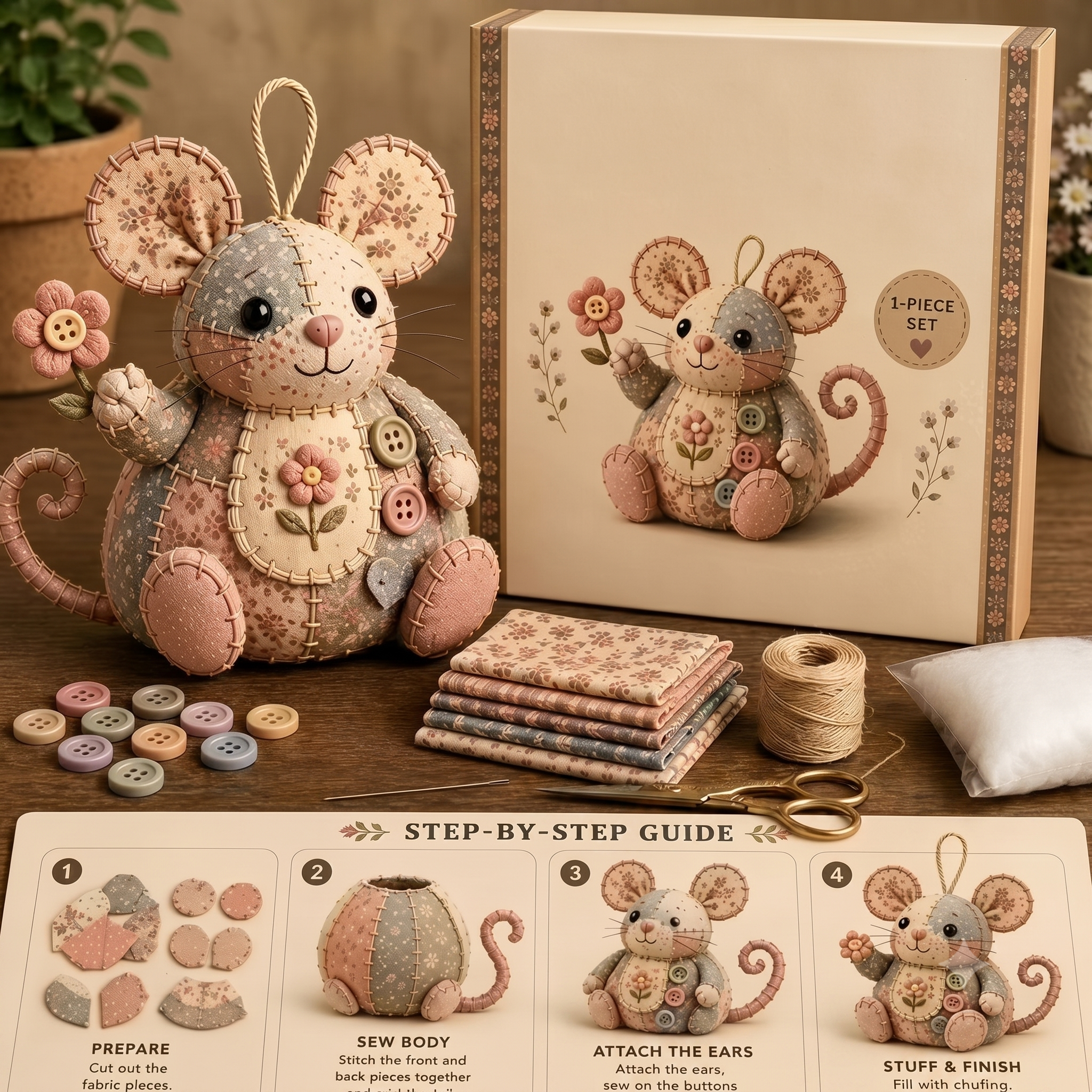 🔥2026 Hot Sale - 🐭🧵 Patchwork Mouse DIY Kit （BUY 2 FREE SHIPPING)