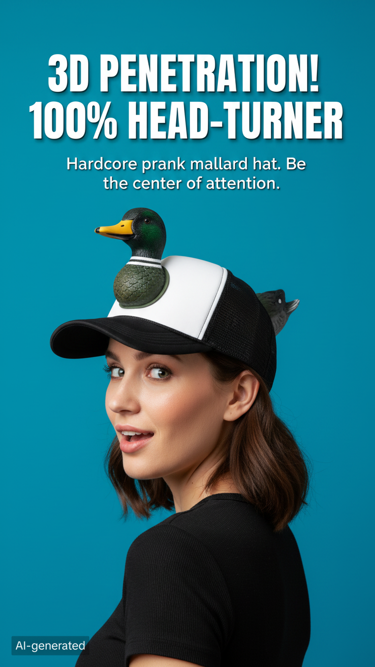 🎁Last Day 50% OFF -🔥Baseball Cap with 3D Duck Ornament and Tail