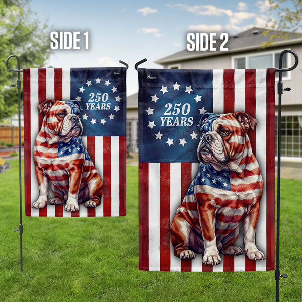 Last Day 49% OFF🔥Flagwix Patriotic Bulldog Garden Flag, 250 Years Betsy Ross Flag Decor for Dog Lover