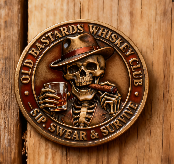 “Old Bastards Whiskey Club – Sip, Swear & Survive!”