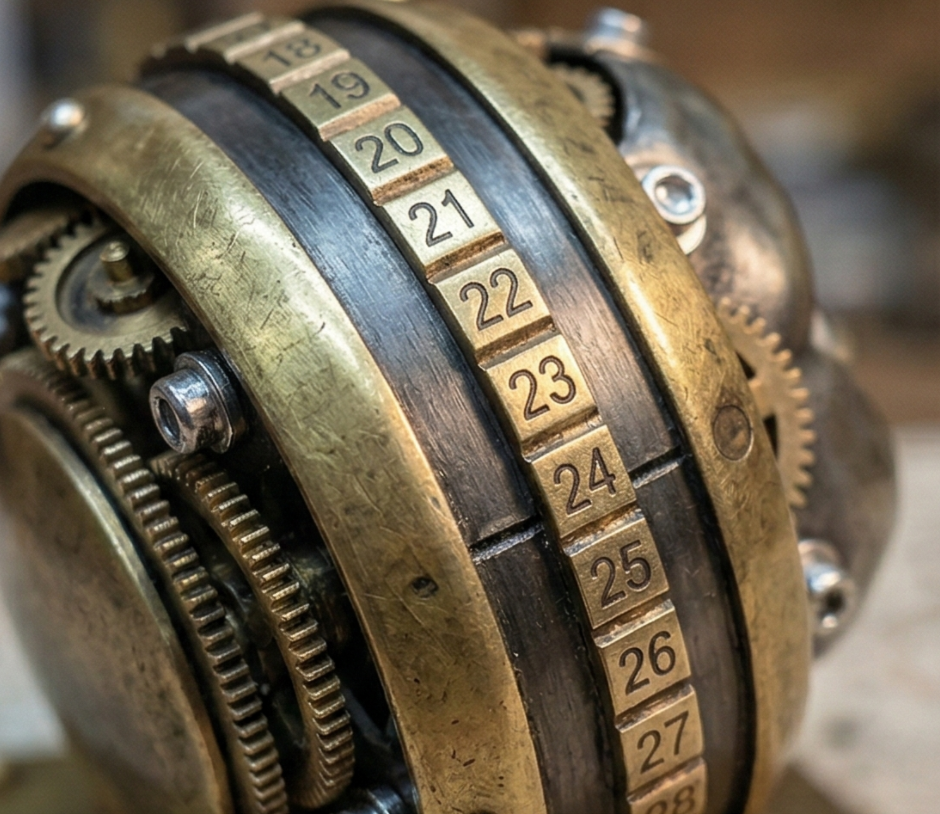 “Twist The Gears. Calm Your Mind.” Steampunk Mechanical Stress Relief Sculpture