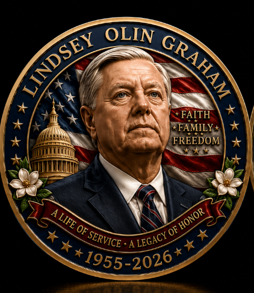 1955–2026 Lindsey Olin Graham Memorial Coin – Faith, Family & Freedom, Patriot • Statesman • Air Force JAG Tribute Collectible
