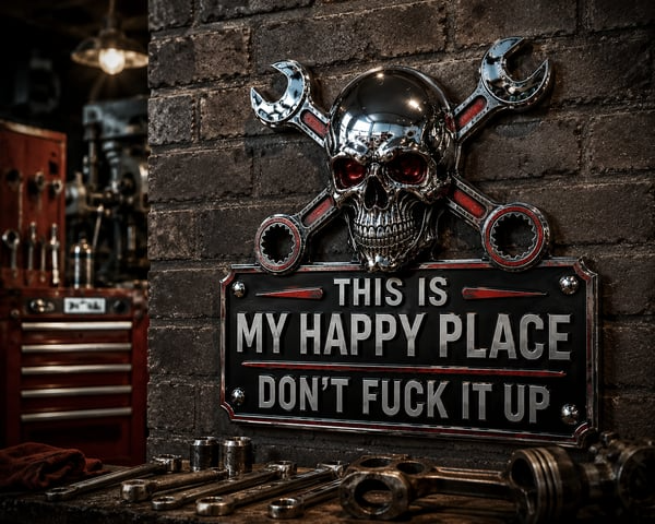 🔥Father’s Day 49% Off 💀"This Is My Happy Place" Garage Wall Sign