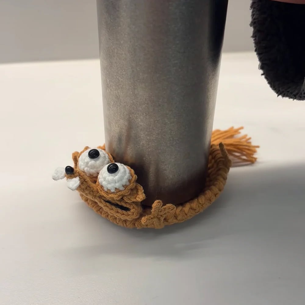 🐿️Hand-Crocheted Funny Squirrel Coaster