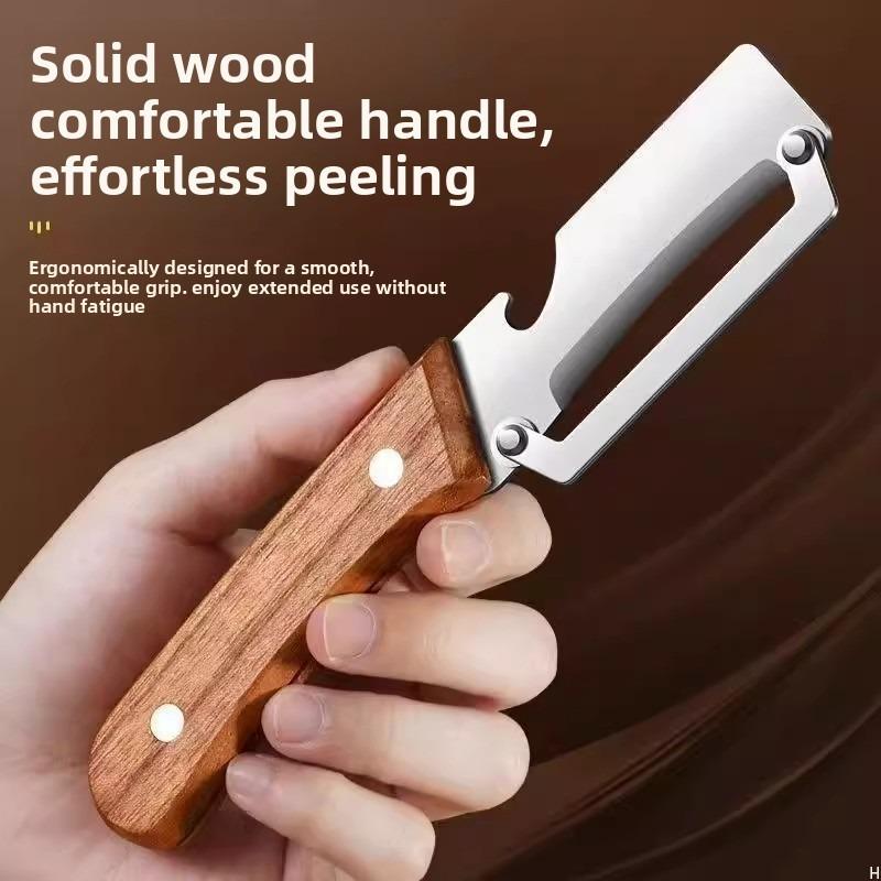 2PCS Kitchen Multi-Function Stainless Steel Thickened Fruit Peeler Knife for Sugar Cane and Pineapple Skin Removal Special Tool