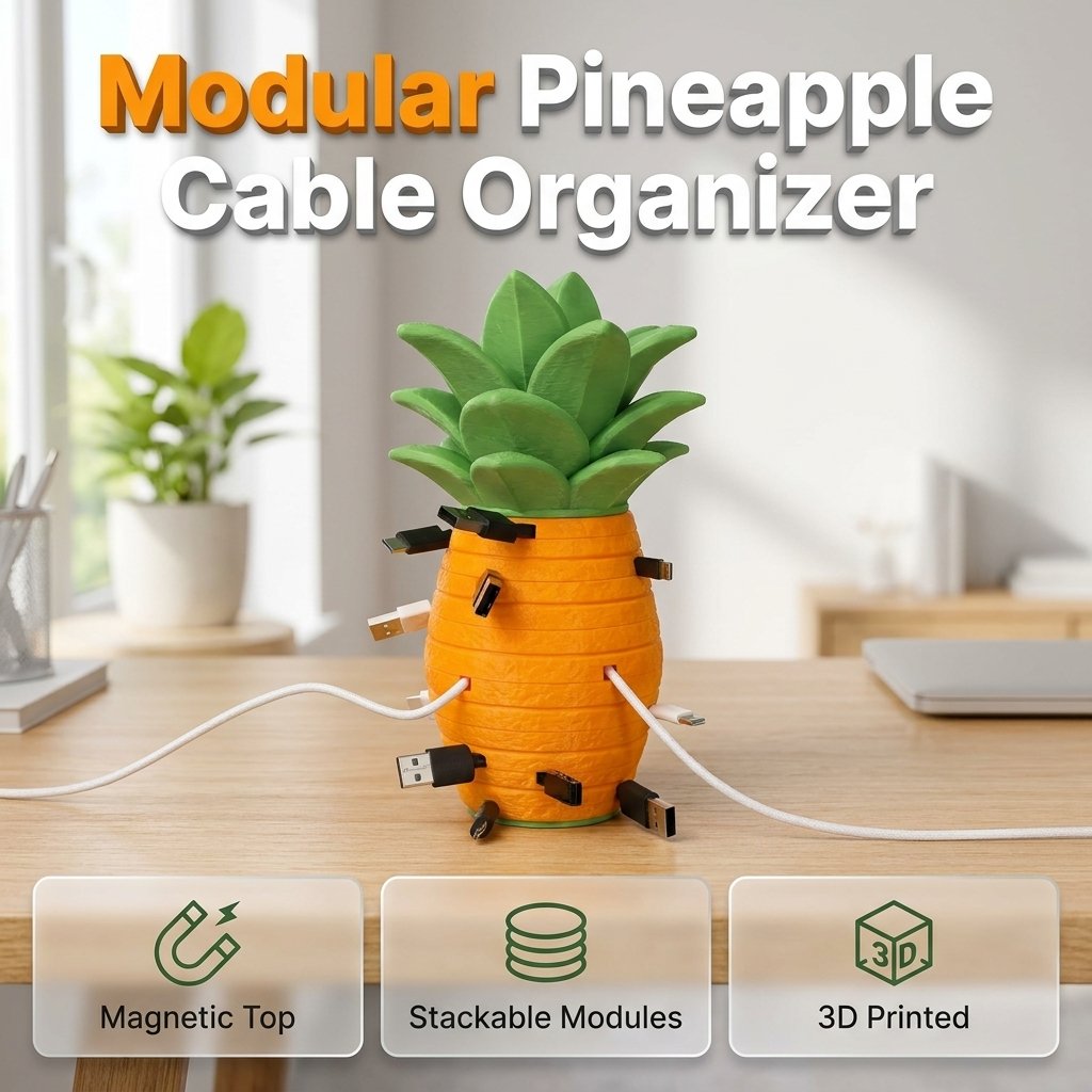 💯 Creative 3D-Printed Pineapple-Shaped Cable Organizer （ FREE SHIPPING)
