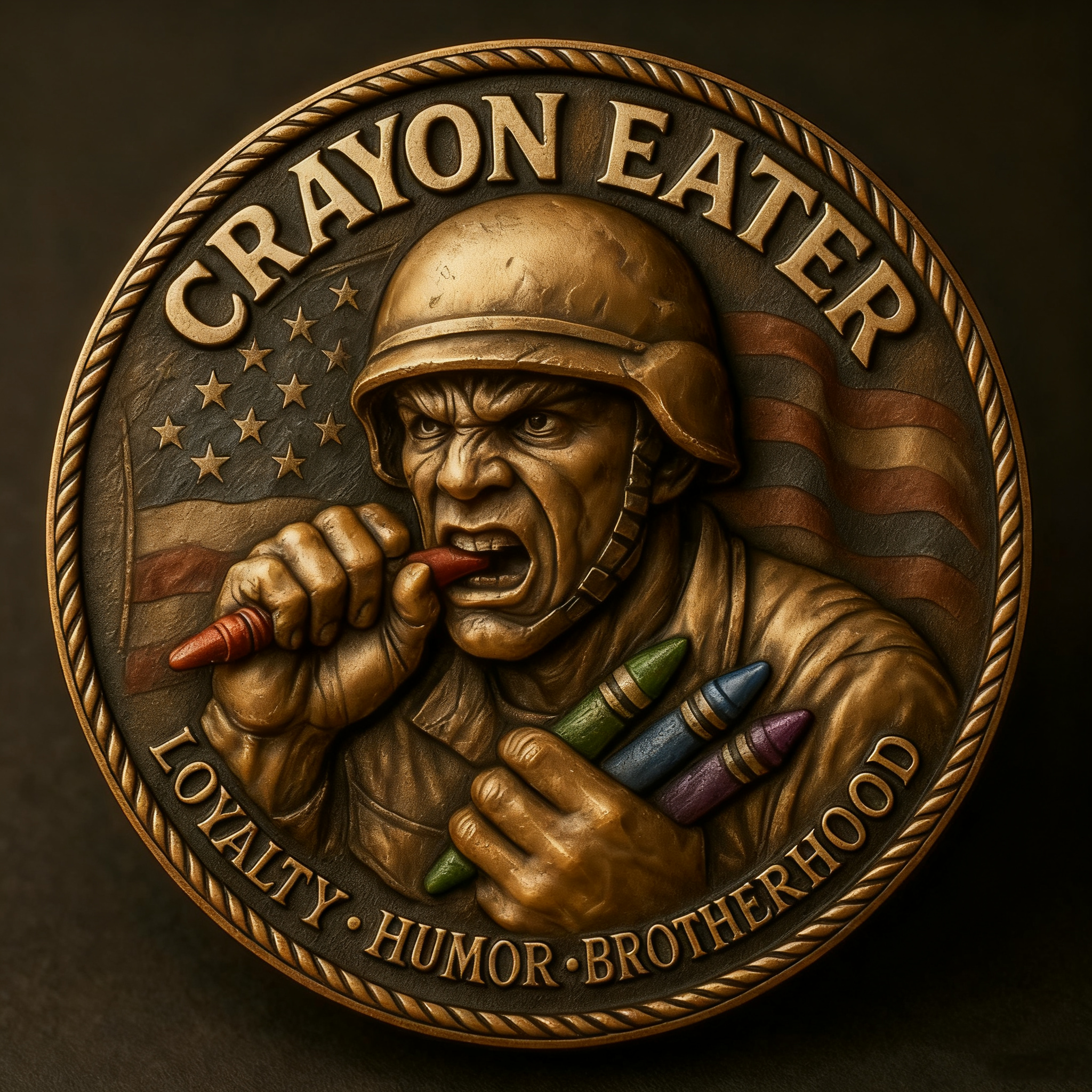 Crayon Eater Marine Coin – Loyalty, Humor & Brotherhood in One Epic Design!”
