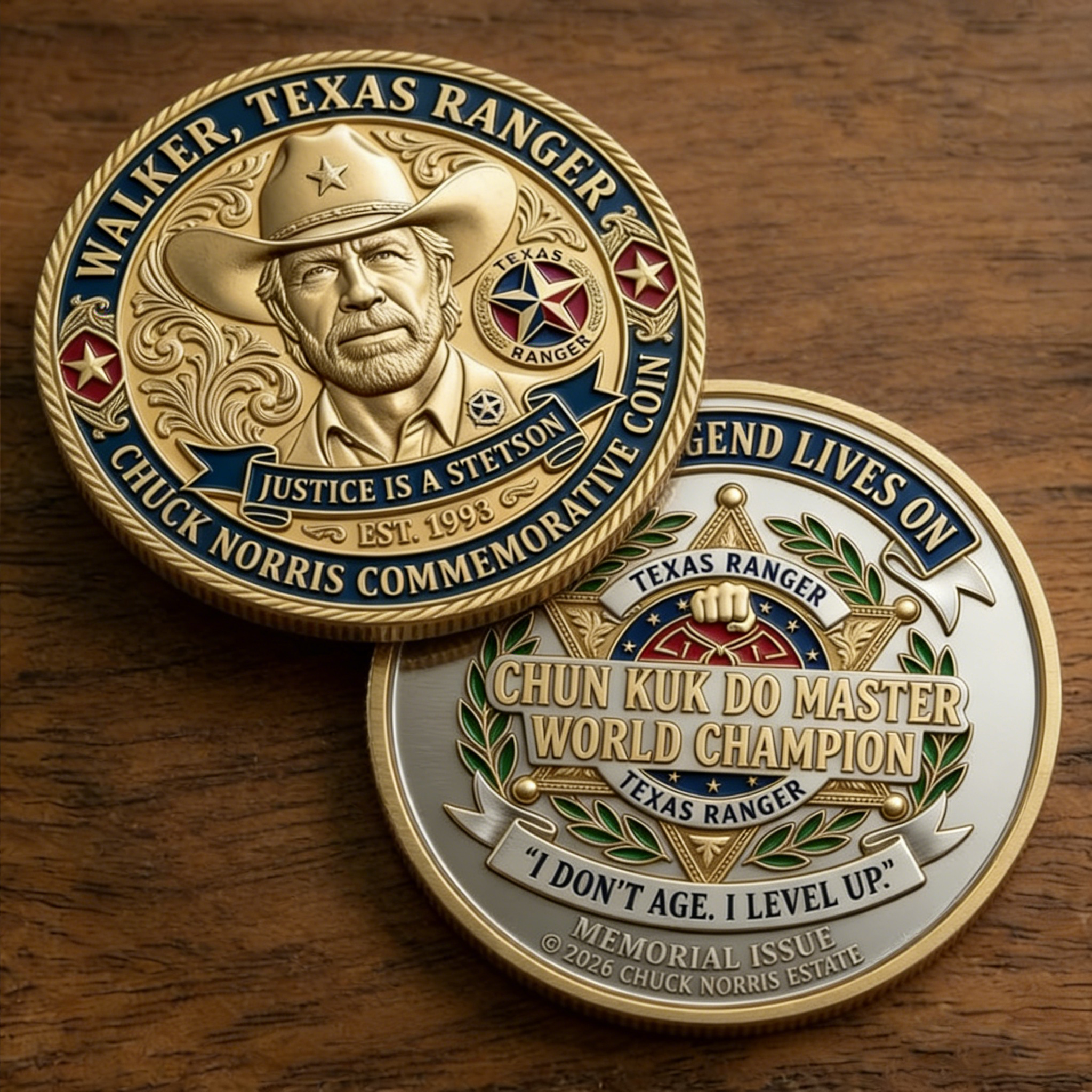 LEGENDS NEVER DIE: OWN THE DEFINITIVE CHUCK NORRIS CHALLENGE COIN