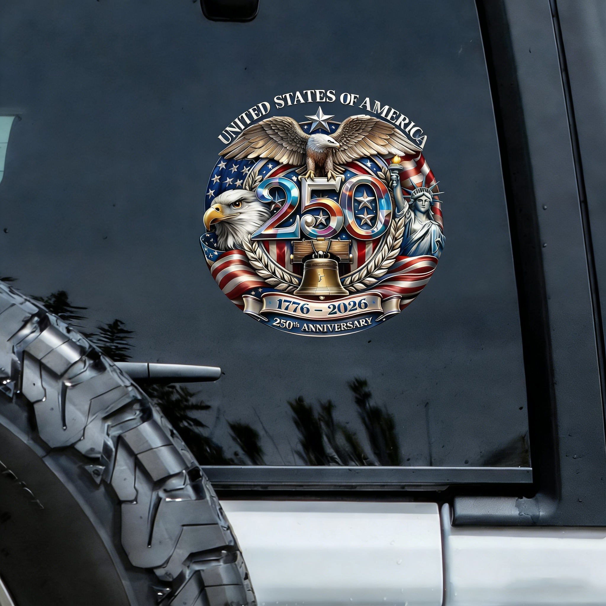 USA Eagles 250th Anniversary Semiquincentennial 1776-2026 Car Window Decal Sticke