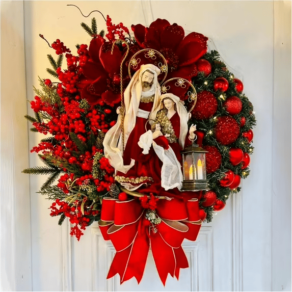 2026 New Large Christmas Wreaths-Holy Family Wreath Decorations ( BUY 2 FREE SHIPPING)