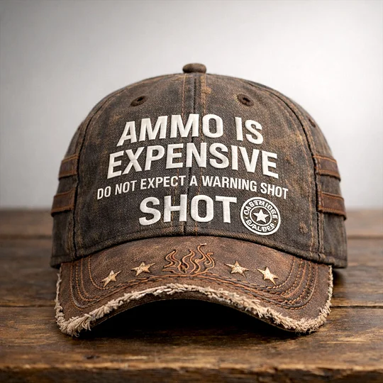 Vintage Distressed “Ammo Is Expensive” Humor Baseball Cap