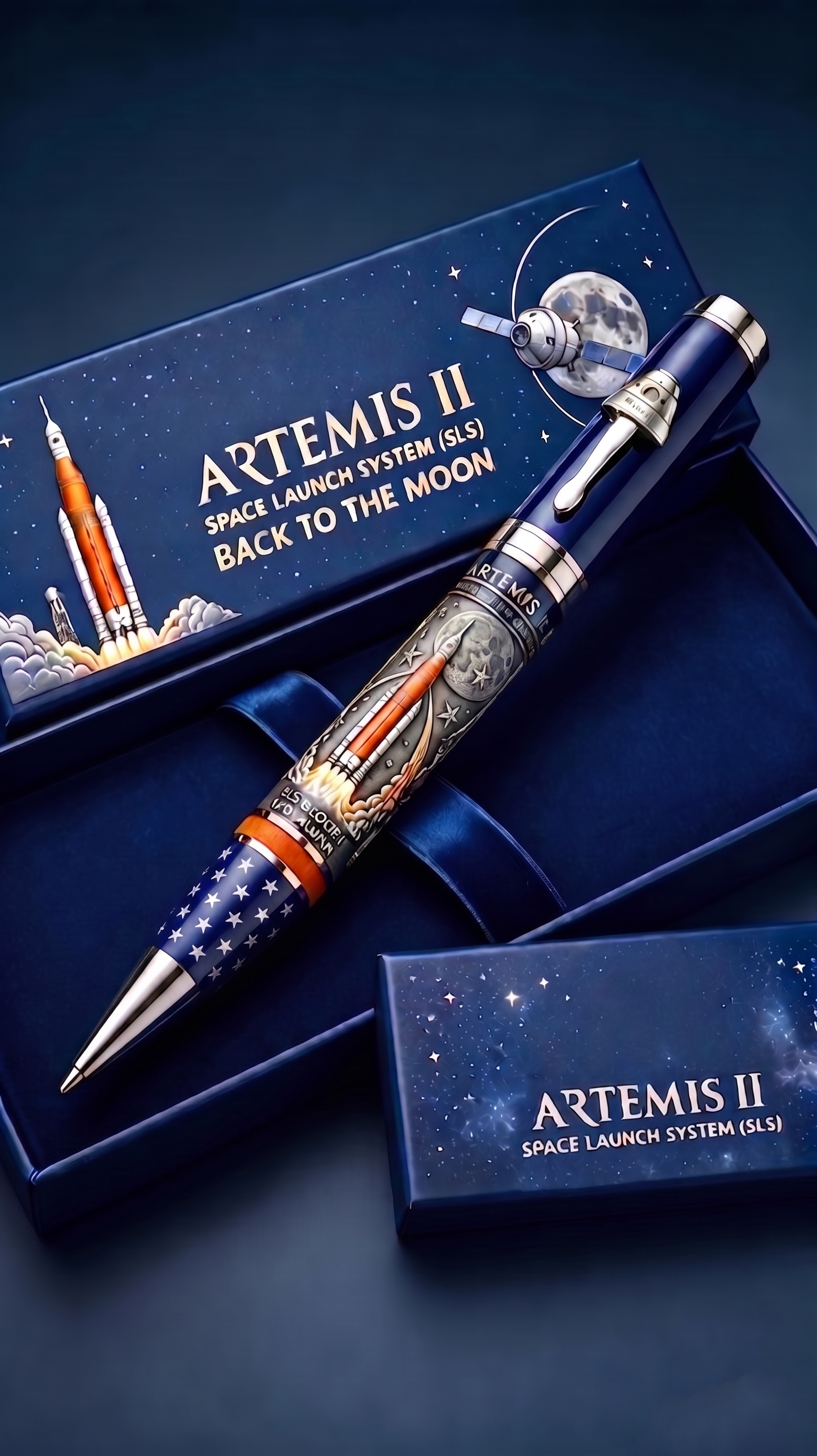 🔥LIMITED EDITION-👨‍🚀Handmade Artemis II SLS Back to THE Moon Commemorative Pen🚀✍️Hand-Carved 3D Details — No Stickers, No Compromises