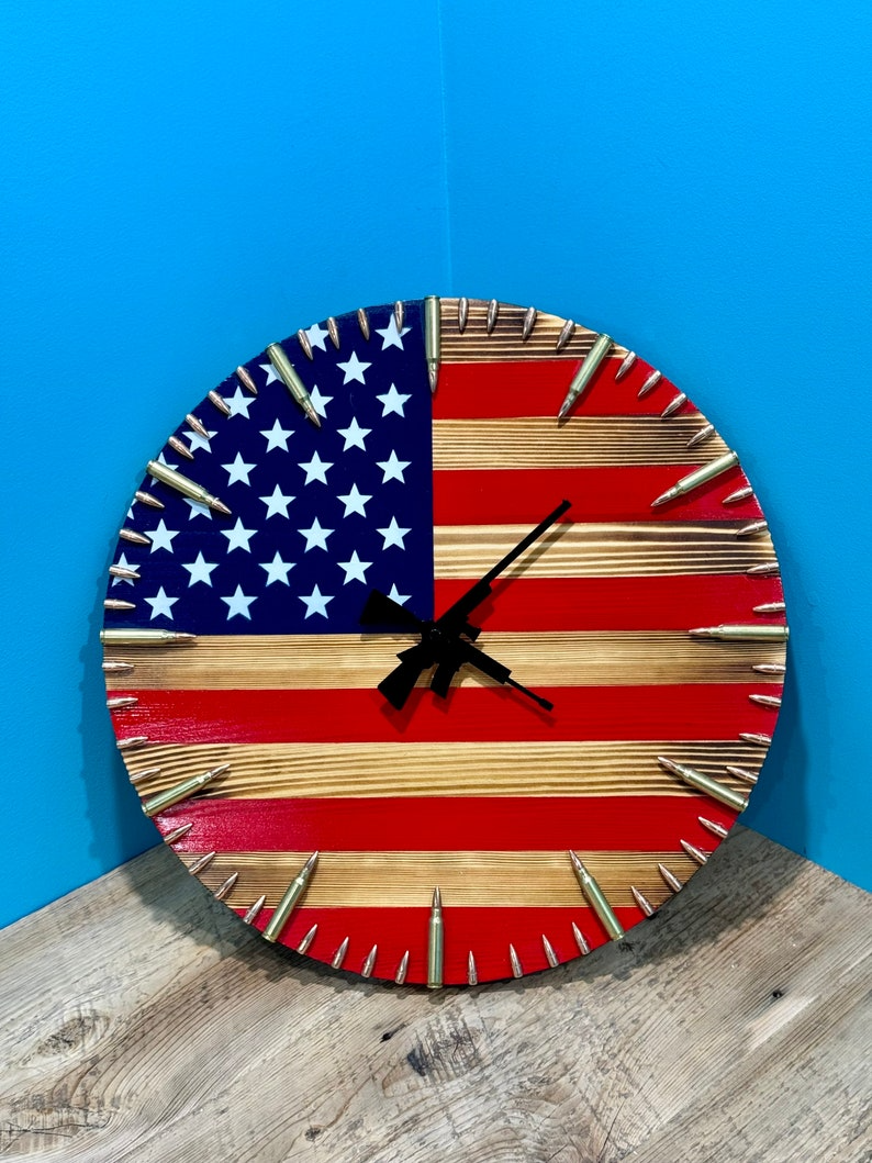 🔥Last Day 49% OFF🔥-Handmade Honor US Flag Patriotic Clock-BUY 2 FREE SHIPPING