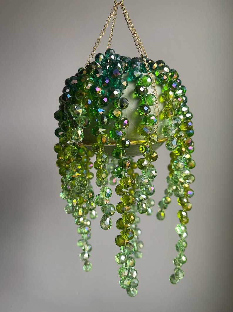 🎉Last Day 49% OFF-Beaded Plant Sun Catcher Beaded Crystal Succulent Window Hanging