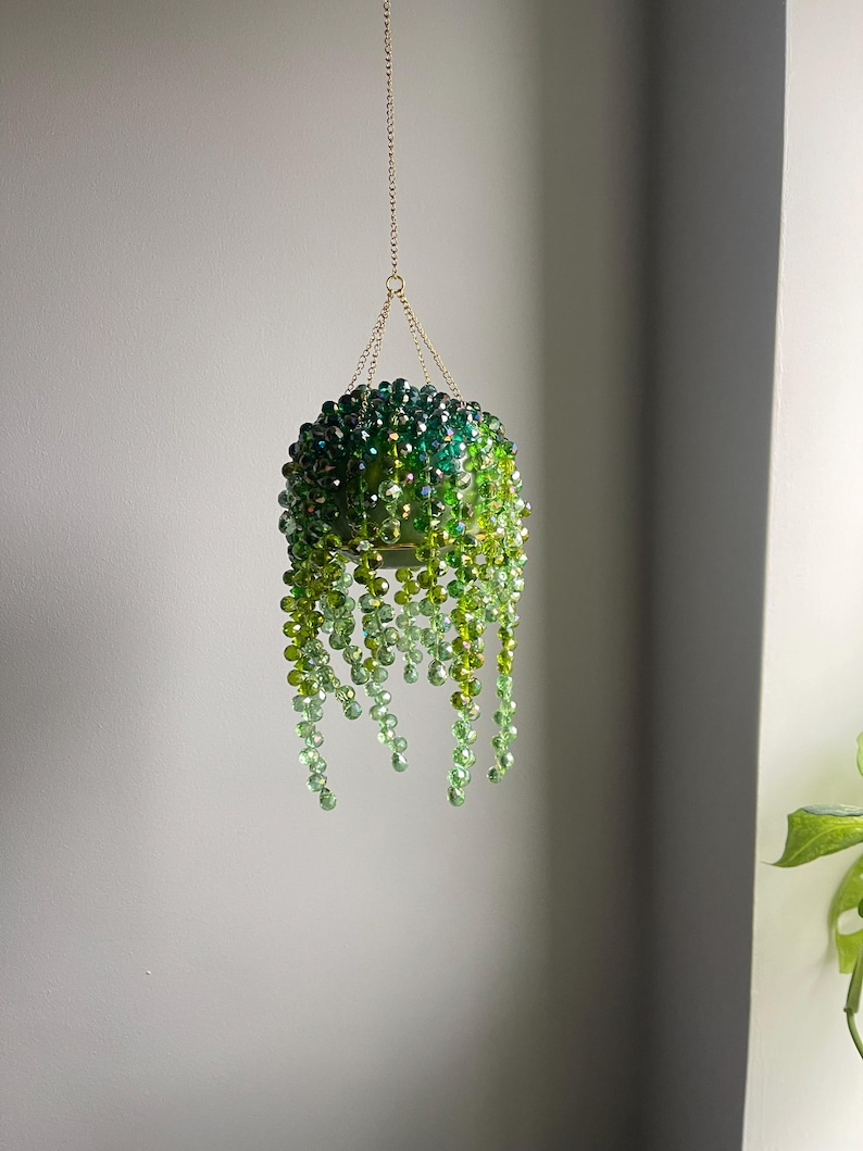 🎉Last Day 49% OFF-Beaded Plant Sun Catcher Beaded Crystal Succulent Window Hanging