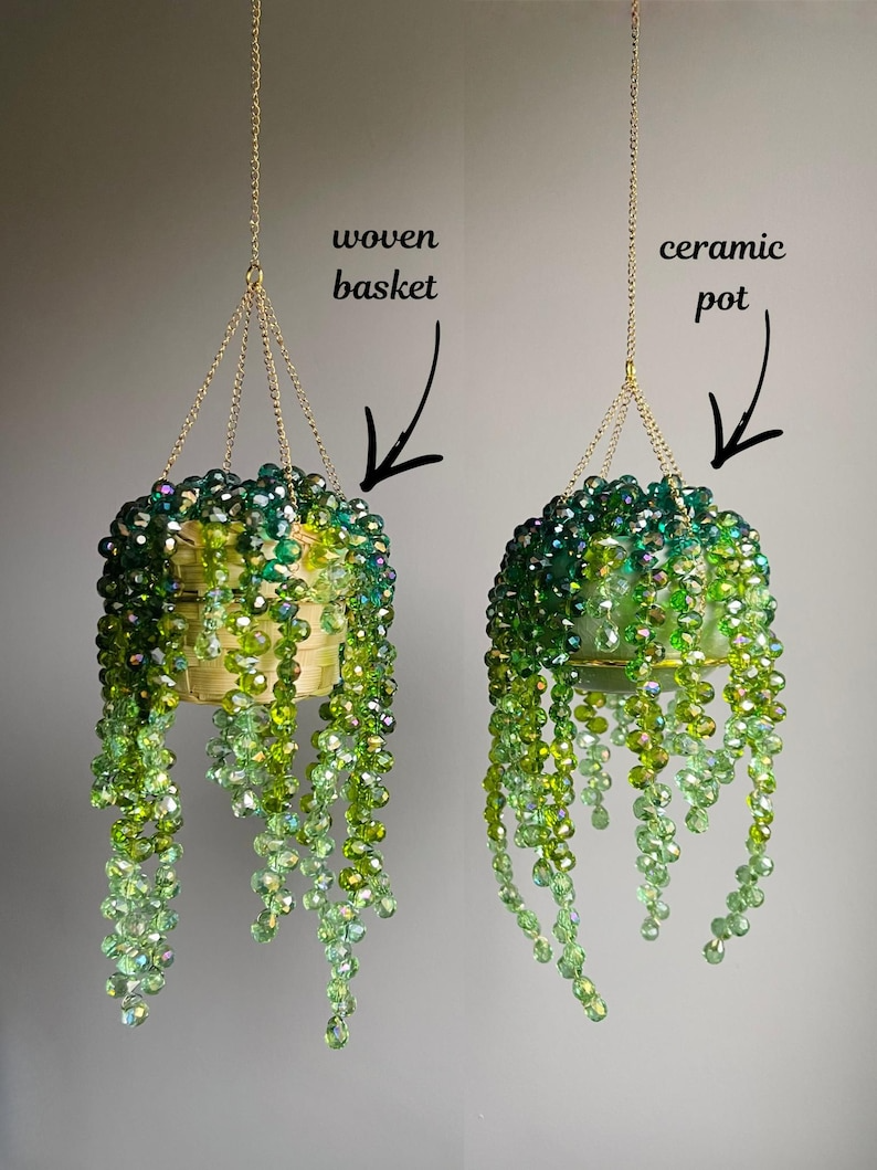 🎉Last Day 49% OFF-Beaded Plant Sun Catcher Beaded Crystal Succulent Window Hanging