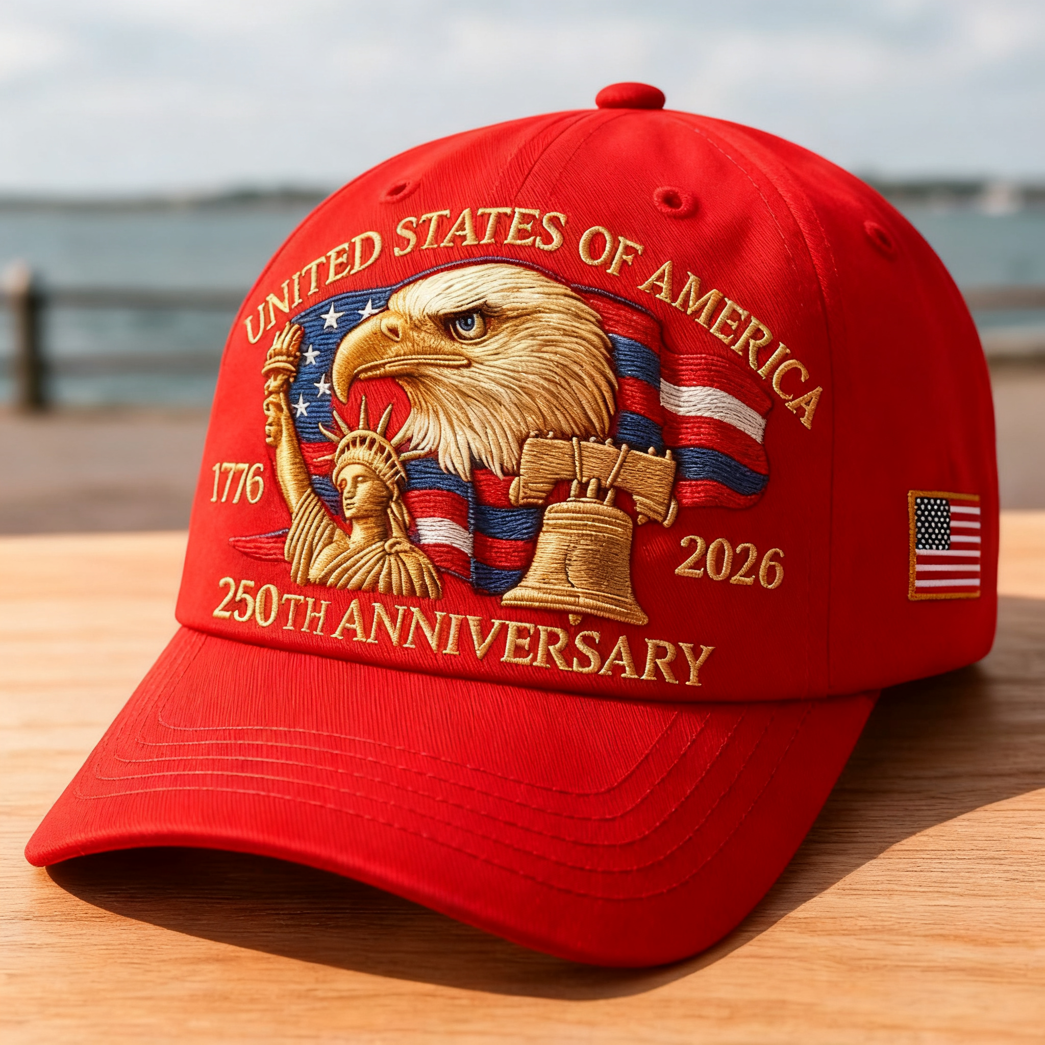Eagle & Liberty – United States 250th Anniversary Hat-Buy 2 Free shipping