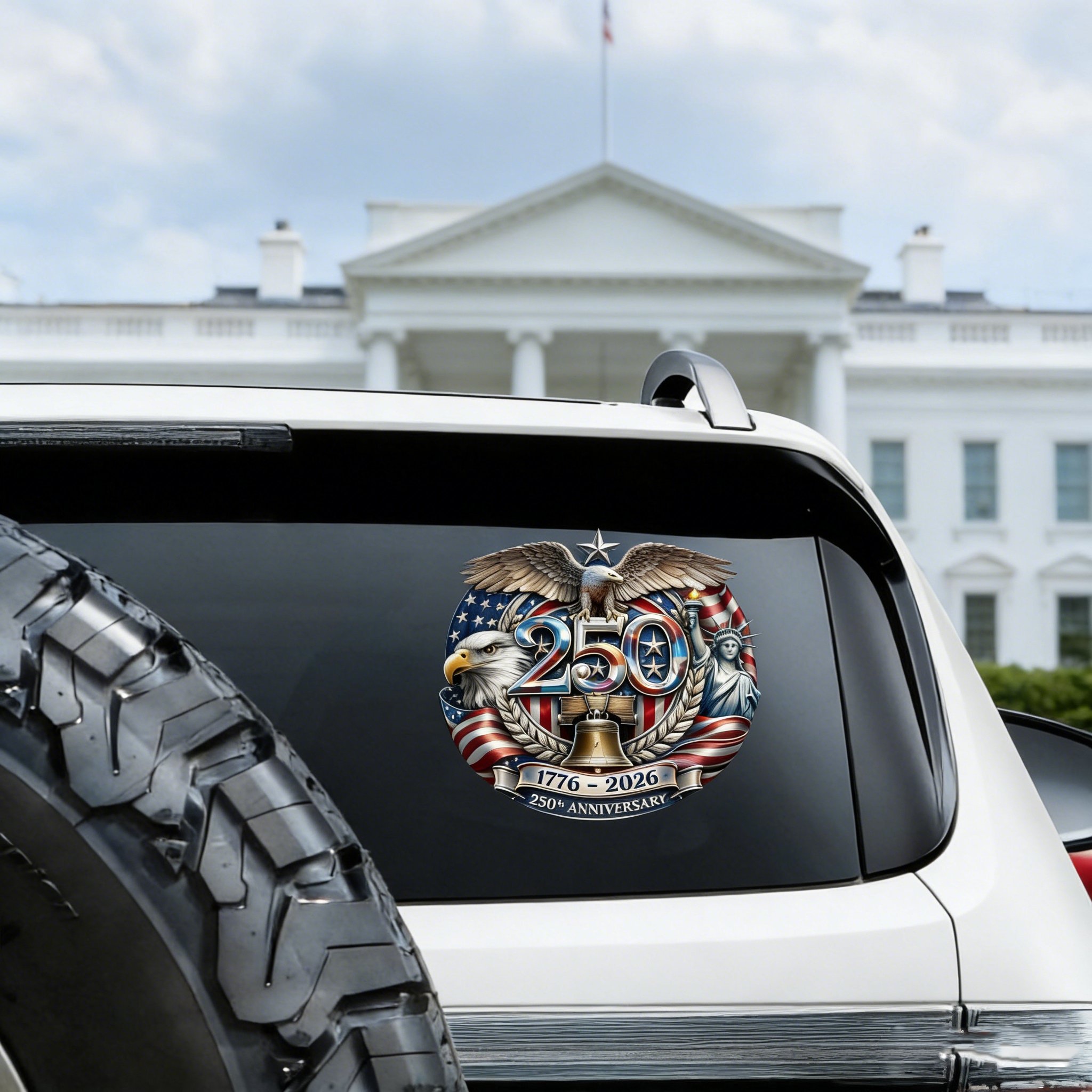 USA Eagles 250th Anniversary Semiquincentennial 1776-2026 Car Window Decal Sticke