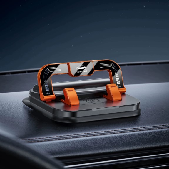 2-in-1 Car Phone Holder & Parking Number Plate – Anti-Slip Dashboard Stand